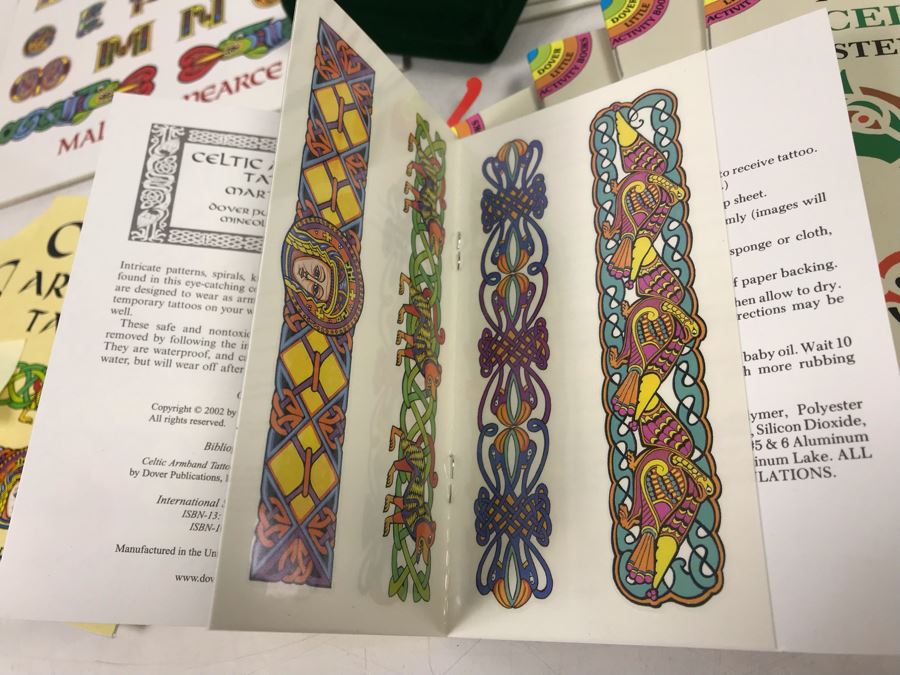 (3) New Irish Celtic Stickers And Seals, Roman Irish Rosary, (6) Celtic Armband Tattoos, (5) Fun With Celtic Stencils And (5) Visions Of Ireland DVD Movie Postcards Retails $95 [Photo 13]
