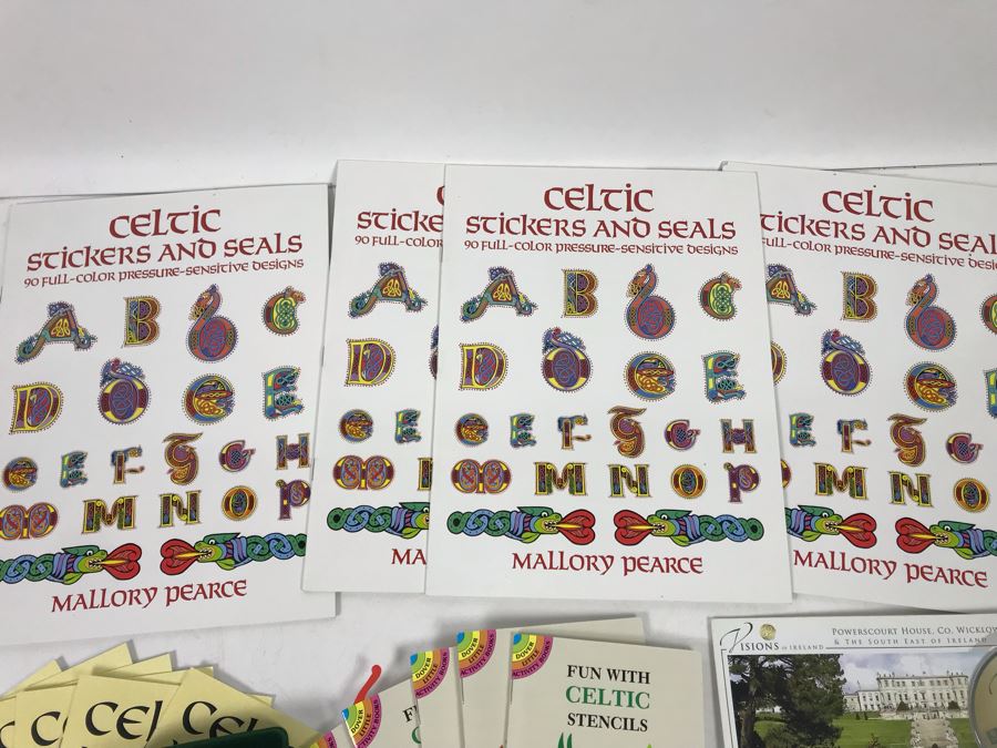(3) New Irish Celtic Stickers And Seals, Roman Irish Rosary, (6) Celtic Armband Tattoos, (5) Fun With Celtic Stencils And (5) Visions Of Ireland DVD Movie Postcards Retails $95 [Photo 9]
