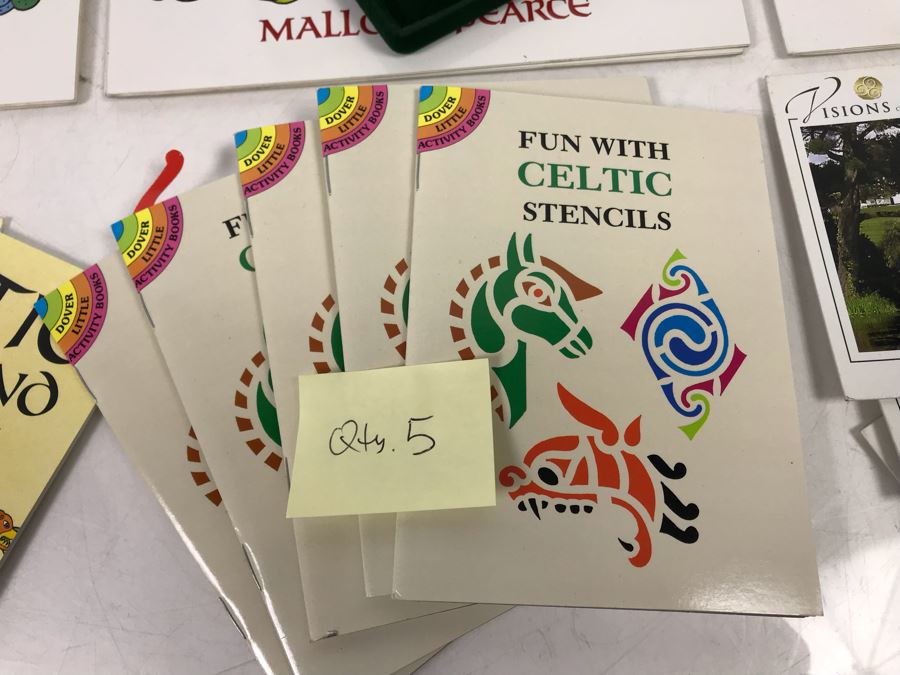 (3) New Irish Celtic Stickers And Seals, Roman Irish Rosary, (6) Celtic Armband Tattoos, (5) Fun With Celtic Stencils And (5) Visions Of Ireland DVD Movie Postcards Retails $95 [Photo 4]