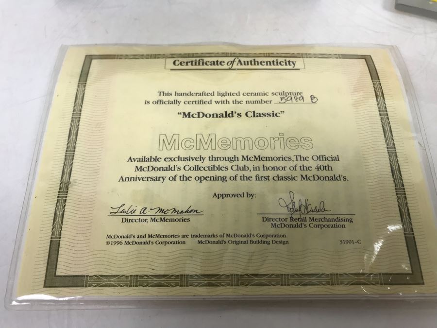 McDonald's McMemories Limited Edition Cermaic Sculpture 40th Anniversary Of The First Classic McDonalds [Photo 10]