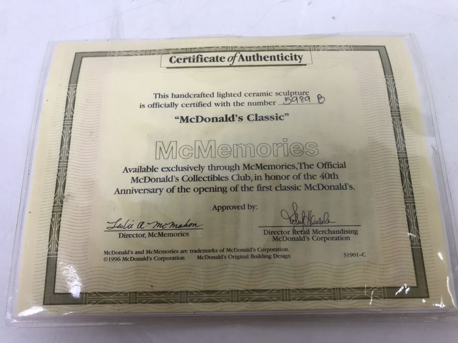McDonald's McMemories Limited Edition Cermaic Sculpture 40th Anniversary Of The First Classic McDonalds [Photo 15]