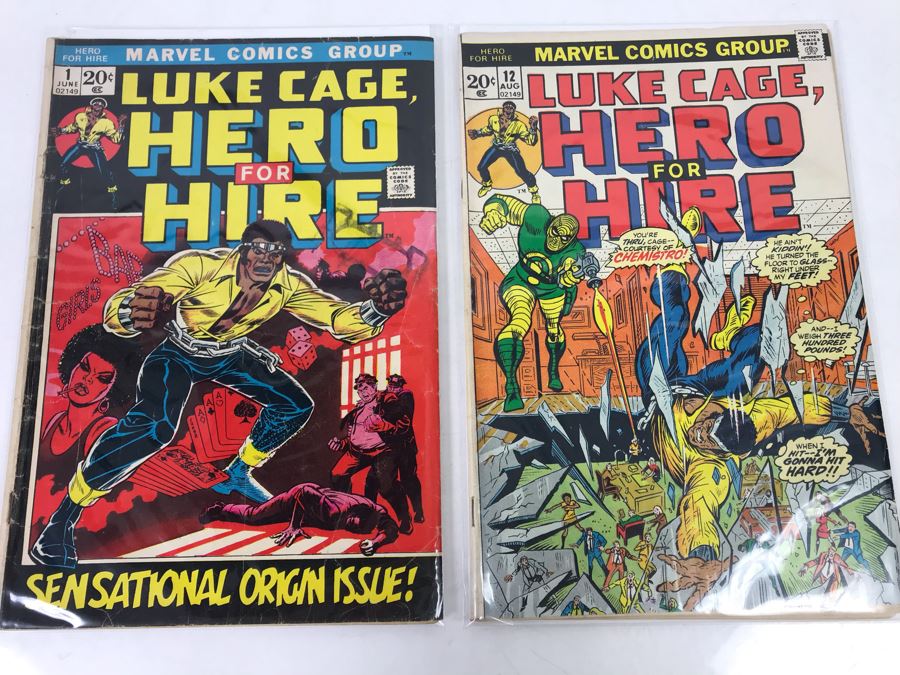 Vintage Marvel Comics Group Luke Cage, Hero For Hire #1 And #12 [Photo 1]