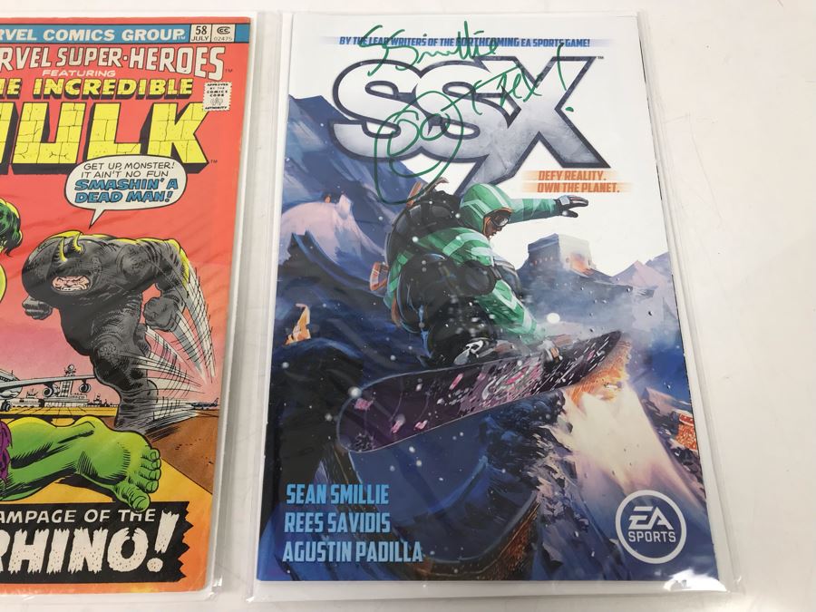 Vintage Marvel Comics Group Marvel Super-Heroes Featuring The Incredible Hulk #58 And Signed Copy Of EA Sports SSX [Photo 6]