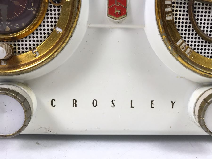 Very Cool Art Deco Crosley Vintage Tube Radio And Clock - Needs Servicing (Missing Several Knobs) [Photo 11]
