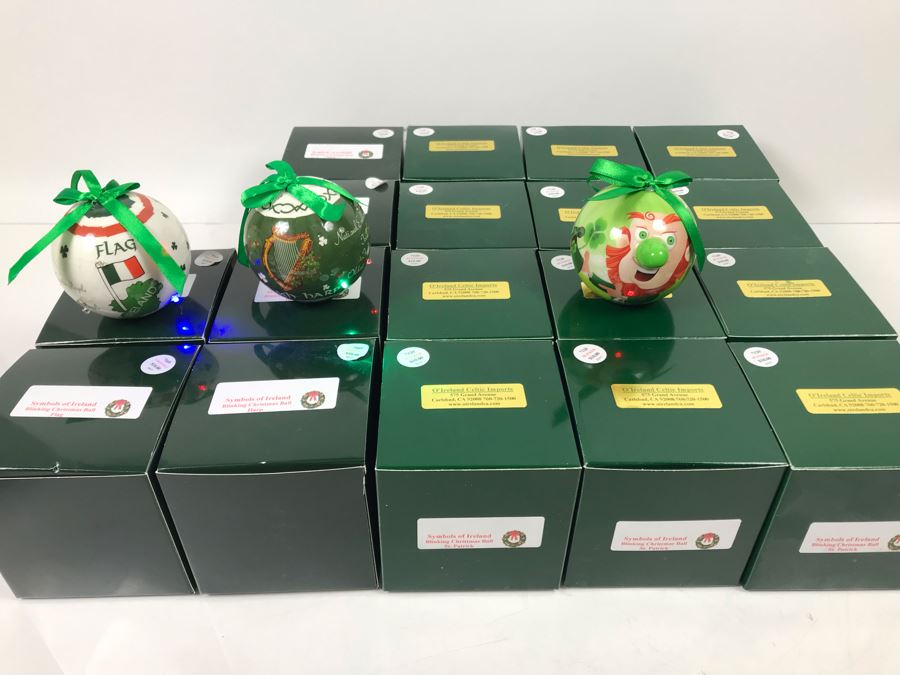 (18) New Irish Battery Powered Blinking Christmas Ornaments Retails $180 [Photo 2]