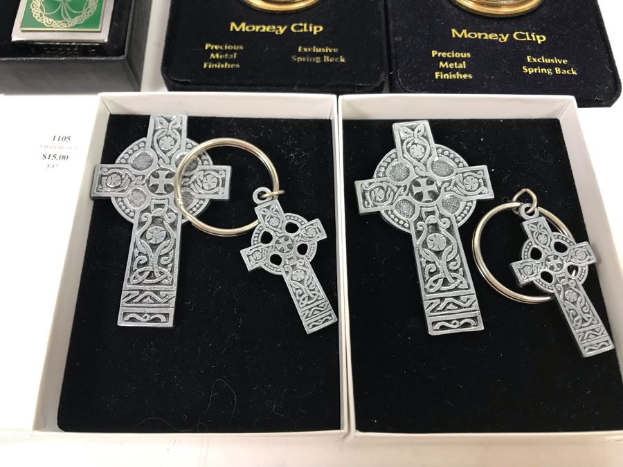 New Irish Zippo Lighter, (2) Robert Emmet Celtic Swirl Money Clips And (3) Irish Keychain And Money Clip Sets Retails $142 [Photo 7]