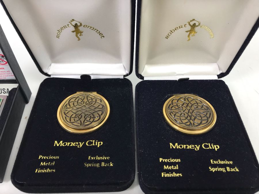 New Irish Zippo Lighter, (2) Robert Emmet Celtic Swirl Money Clips And (3) Irish Keychain And Money Clip Sets Retails $142 [Photo 6]