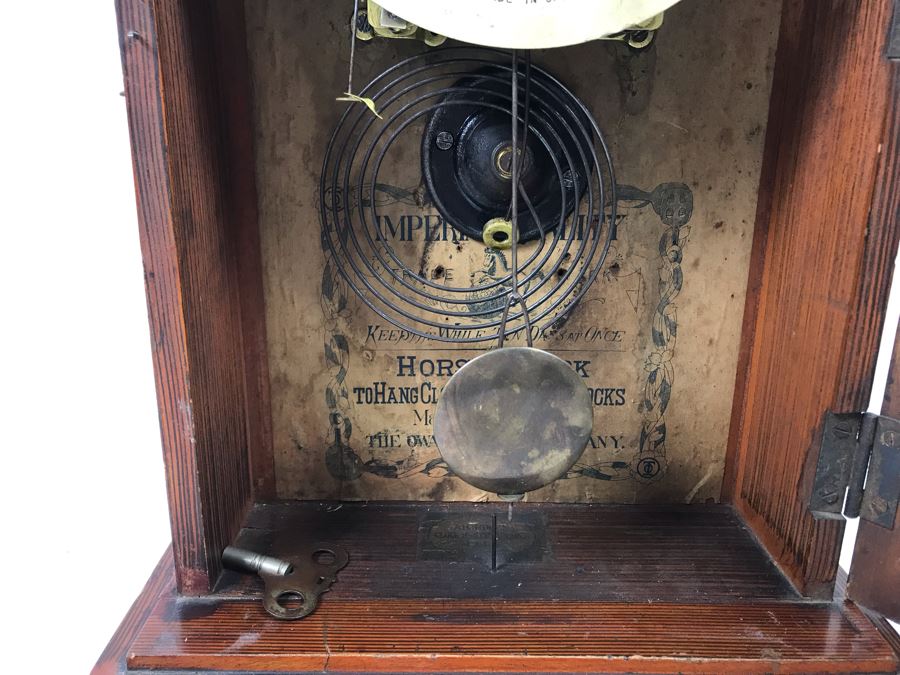 Rare Japanese Imperial Quality Horse Mark Clock By The Owari Clocks Company [Photo 18]