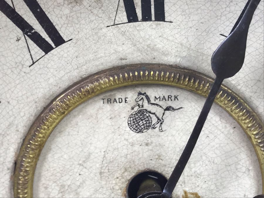 Rare Japanese Imperial Quality Horse Mark Clock By The Owari Clocks Company [Photo 8]