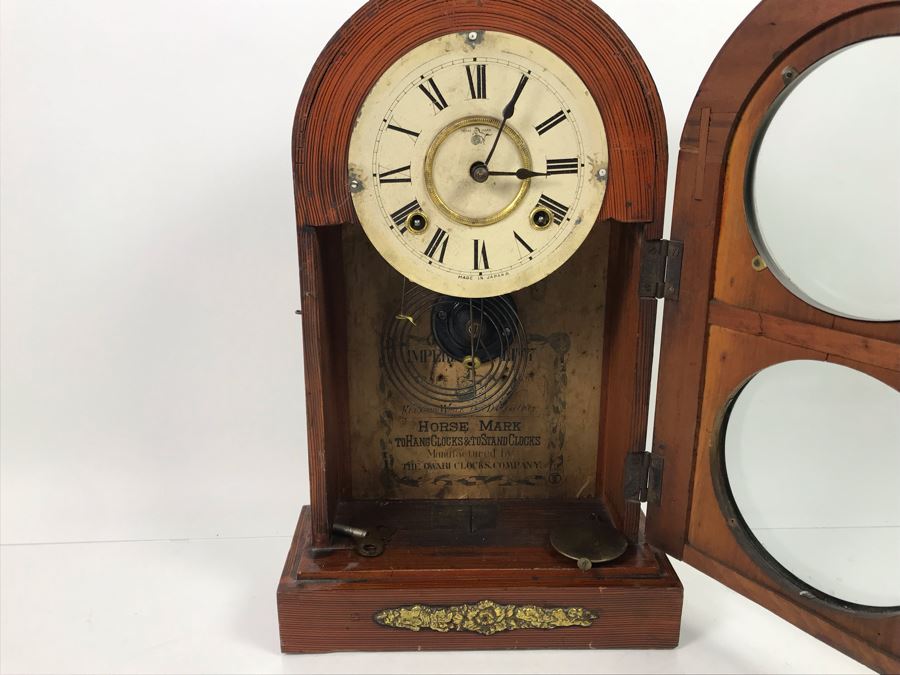 Rare Japanese Imperial Quality Horse Mark Clock By The Owari Clocks Company [Photo 11]
