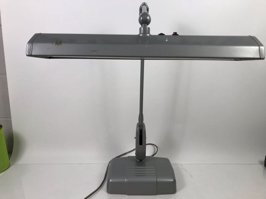 Vintage Art Deco Metal Floating Adjustable Desk Lamp Dazor Floating Light Fixture Model P-2324 By Dazor Mfg Corp St Louis, MO [Photo 6]
