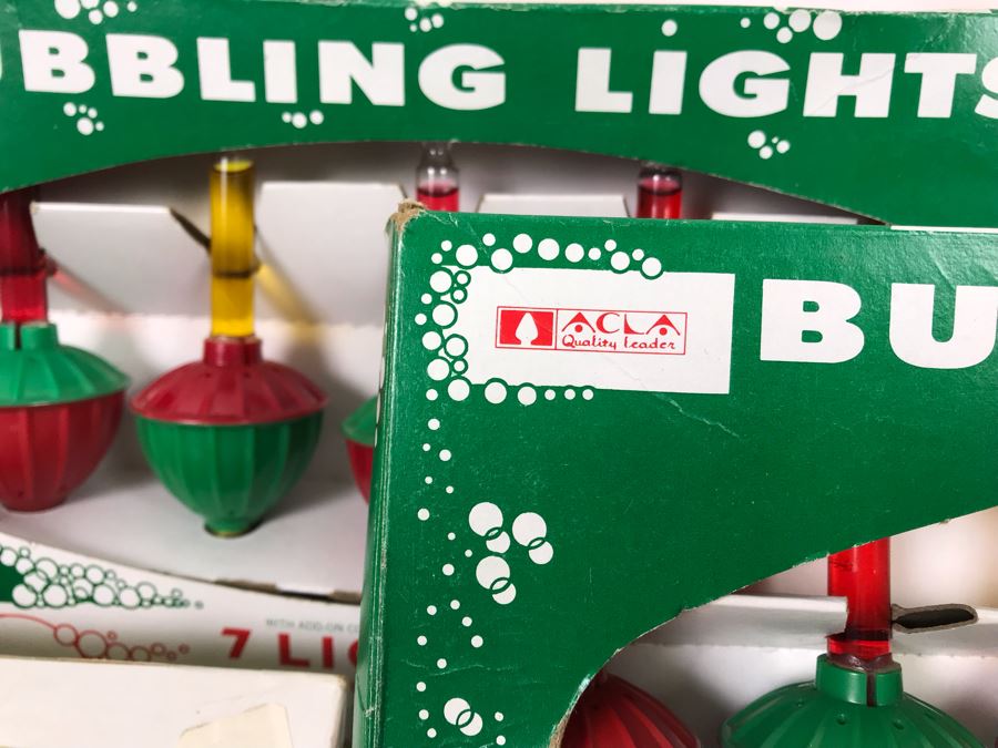 Christmas Ornament Lot With Vintage And Contemporary Glass Ornaments And (3) Sets Of New Bubbling Lights [Photo 9]