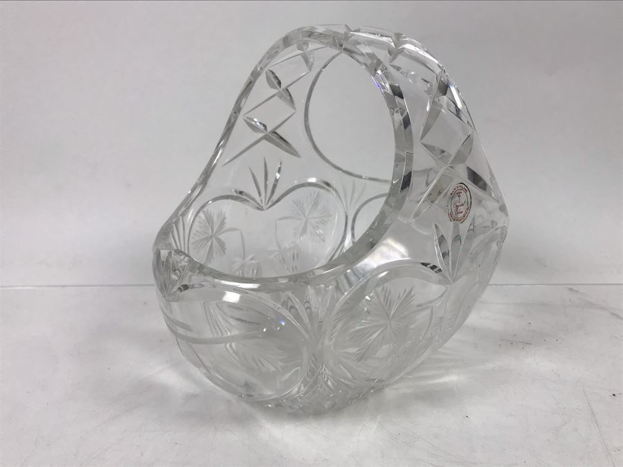 Cut Crystal Strawberry Basket Made In Poland 6.5'H [Photo 4]