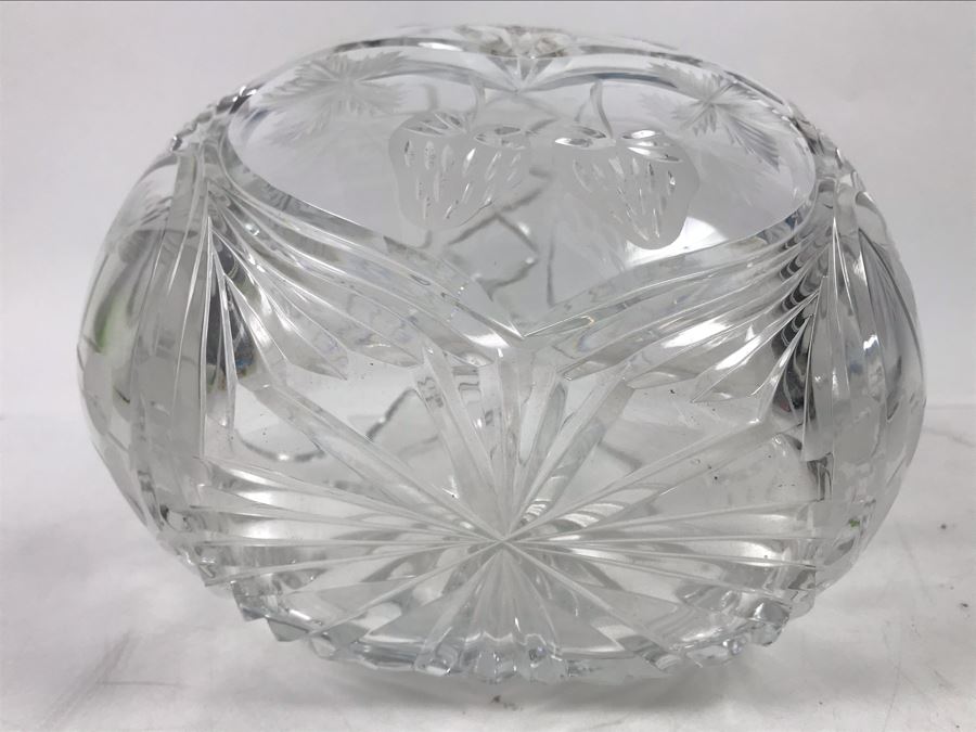 Cut Crystal Strawberry Basket Made In Poland 6.5'H [Photo 6]