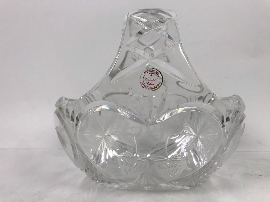 Cut Crystal Strawberry Basket Made In Poland 6.5'H [Photo 1]