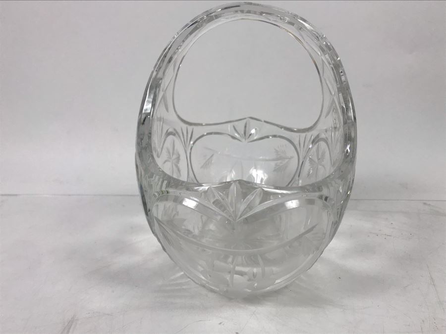 Cut Crystal Strawberry Basket Made In Poland 6.5'H [Photo 5]