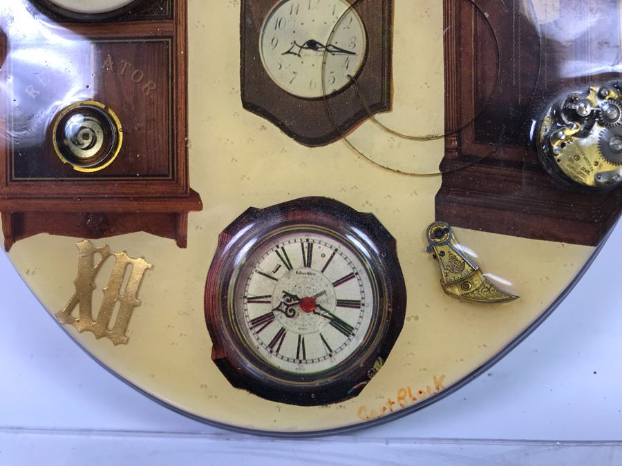 Signed Vintage Clock Parts Artwork 10'H [Photo 5]