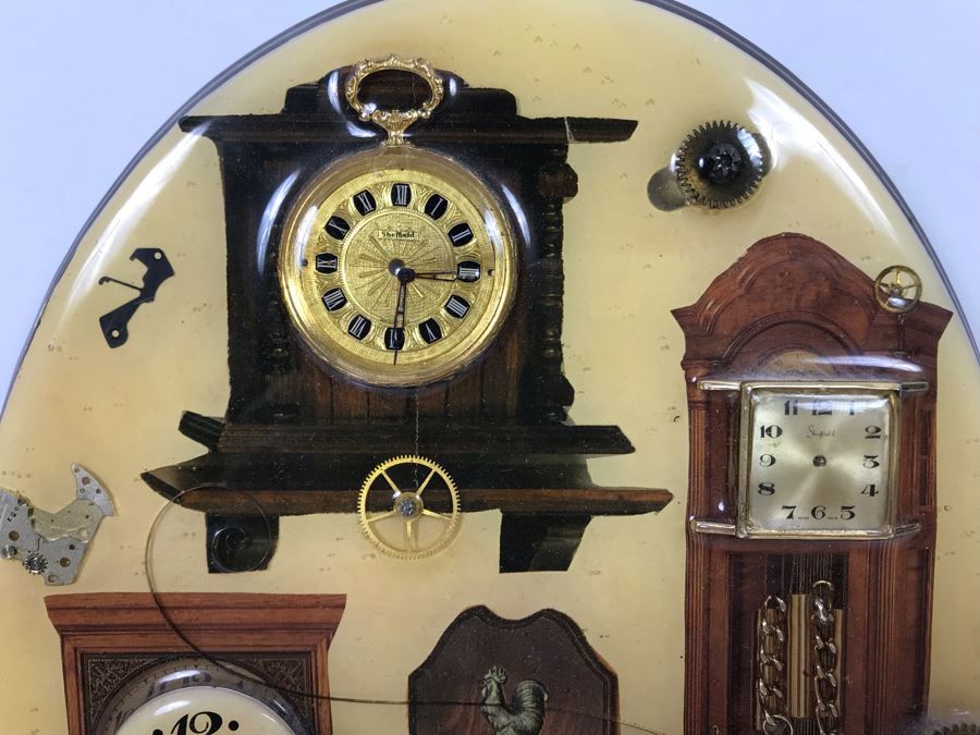 Signed Vintage Clock Parts Artwork 10'H [Photo 3]