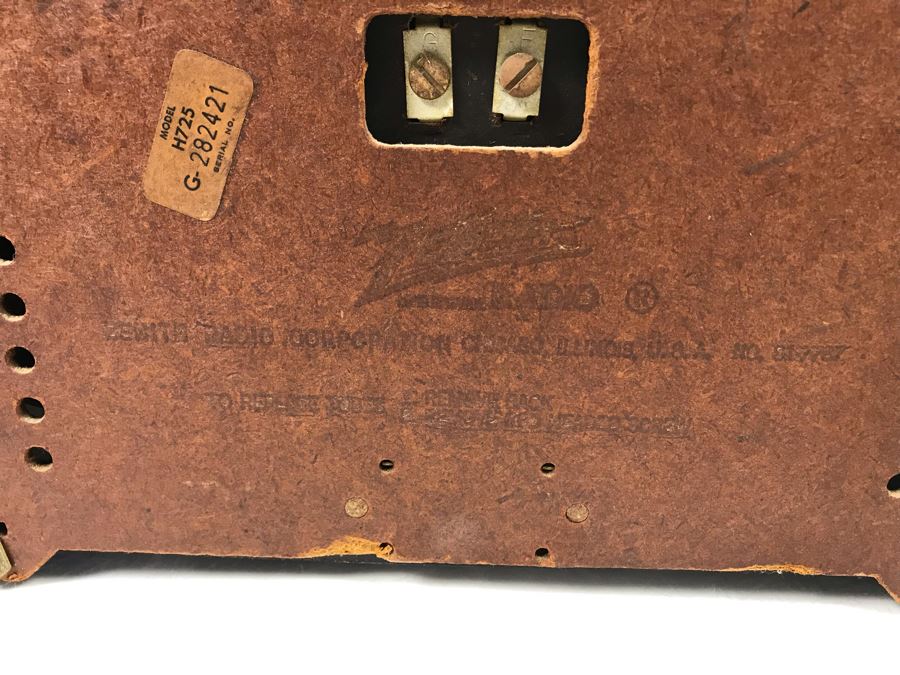 Vintage Art Deco Zenith Tube Radio Model H725 - Needs Servicing [Photo 10]