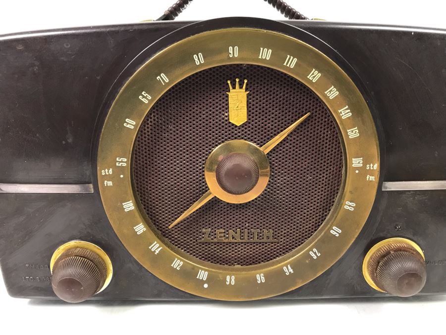 Vintage Art Deco Zenith Tube Radio Model H725 - Needs Servicing