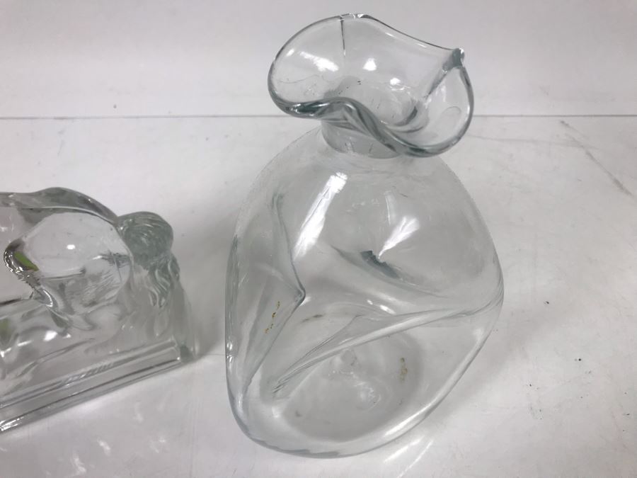 Glass Horse Bookend And Hand Blown Glass Decanter [Photo 7]