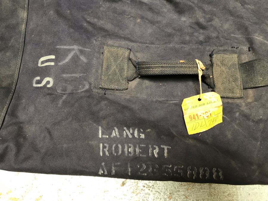 Vintage Air Force Blue Duffel Cotton Bag Robert Lang U.S. Air Force [Photo 2]