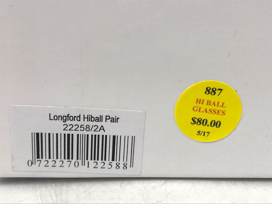 New Galway Irish Crystal Sets: Longford Brandy Pair, Longford Hiball Pair And Longford D.O.F. Pair Whiskey Retails $250 [Photo 10]