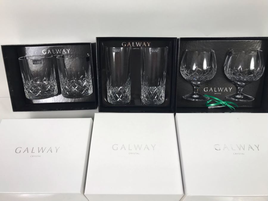 New Galway Irish Crystal Sets: Longford Brandy Pair, Longford Hiball Pair And Longford D.O.F. Pair Whiskey Retails $250 [Photo 2]