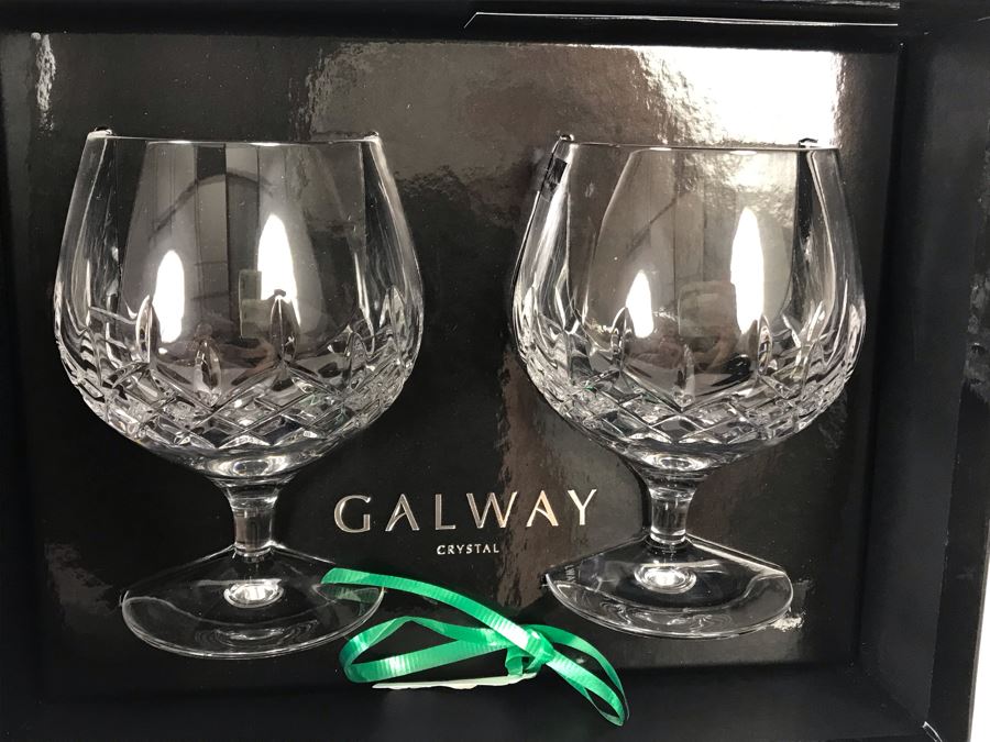 New Galway Irish Crystal Sets: Longford Brandy Pair, Longford Hiball Pair And Longford D.O.F. Pair Whiskey Retails $250 [Photo 7]