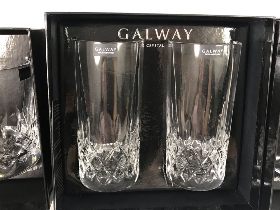 New Galway Irish Crystal Sets: Longford Brandy Pair, Longford Hiball Pair And Longford D.O.F. Pair Whiskey Retails $250 [Photo 6]