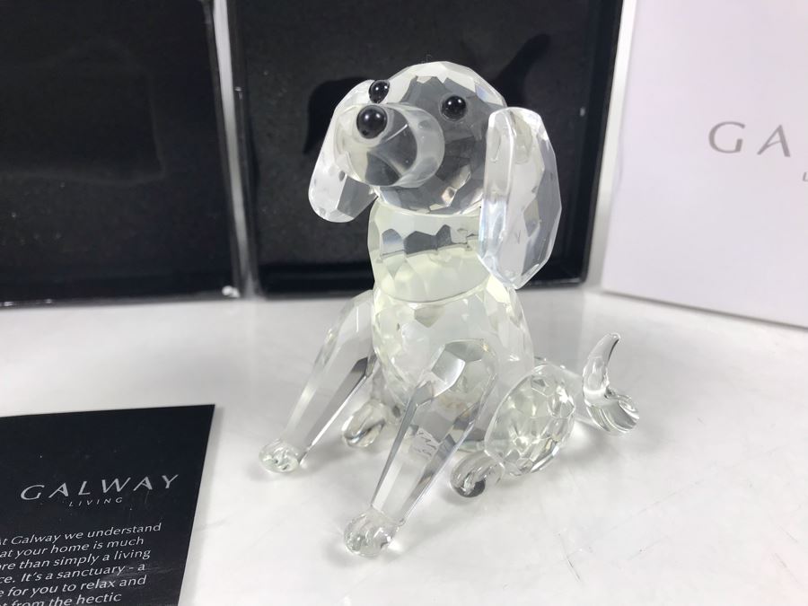 New Galway Irish Crystal Living Figurines: Sitting Cat And Sitting Dog  Retails $75 [Photo 5]