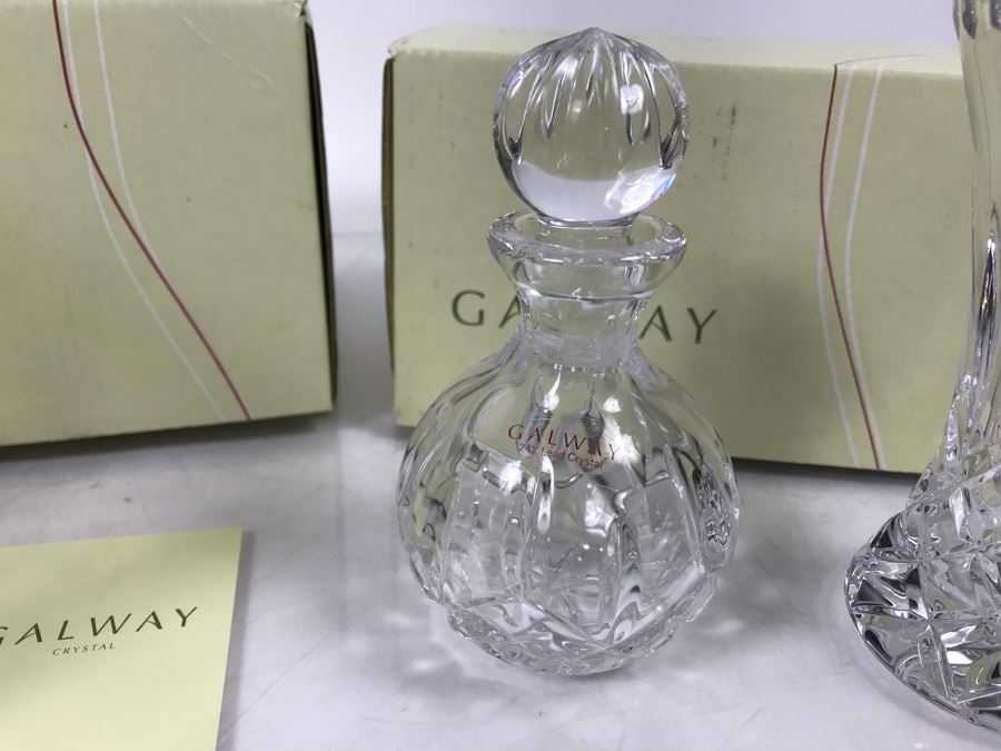 Galway Irish Crystal Items: Longford Perfume Bottle, 5' Vase, Tankard And 6' Bell Retails $230 [Photo 4]