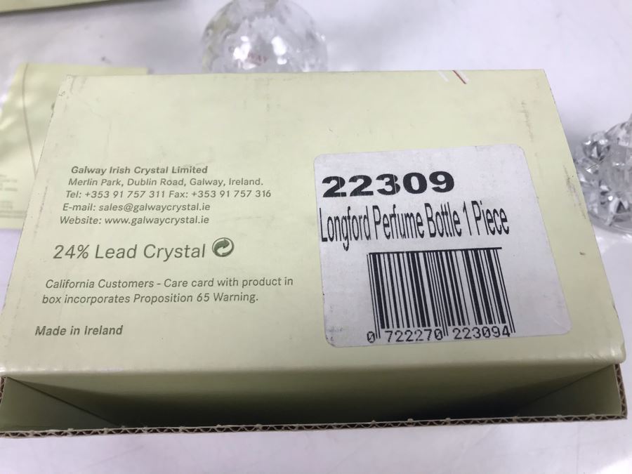 Galway Irish Crystal Items: Longford Perfume Bottle, 5' Vase, Tankard And 6' Bell Retails $230 [Photo 8]