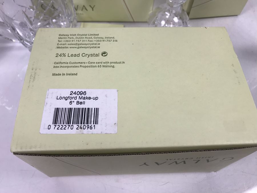 Galway Irish Crystal Items: Longford Perfume Bottle, 5' Vase, Tankard And 6' Bell Retails $230 [Photo 12]