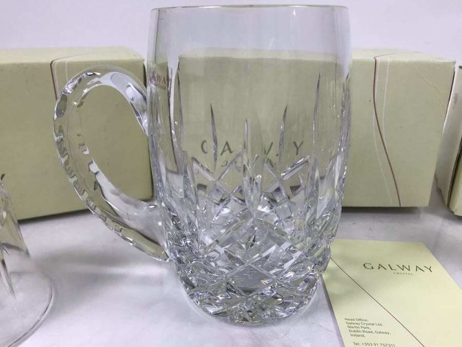 Galway Irish Crystal Items: Longford Perfume Bottle, 5' Vase, Tankard And 6' Bell Retails $230 [Photo 2]