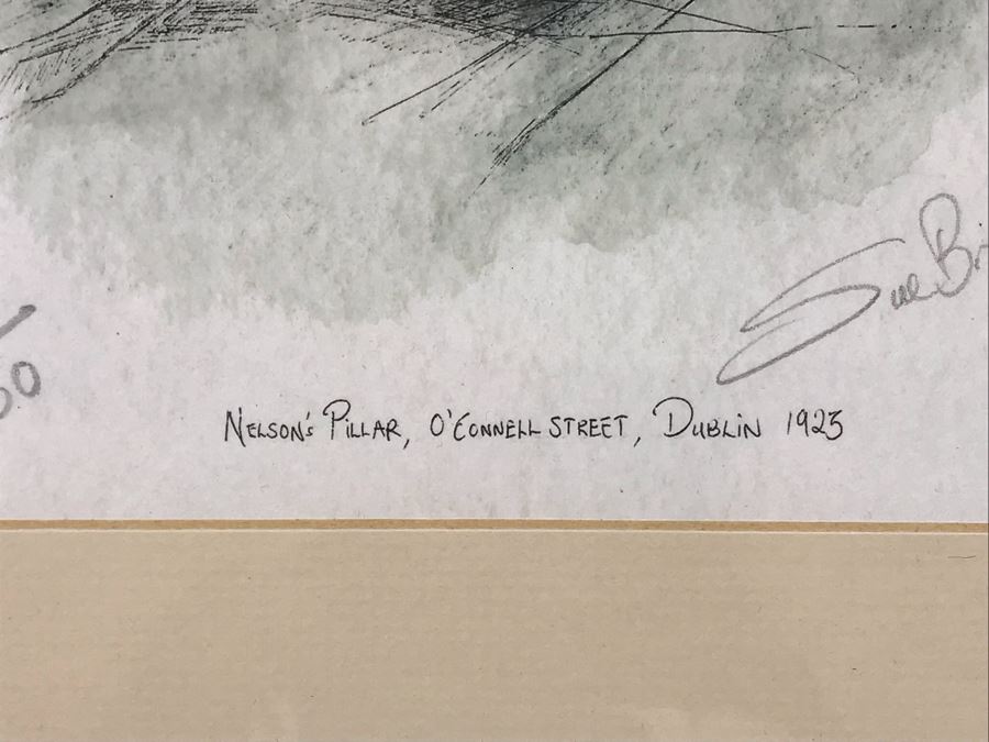 Limited Edition Hand Signed Print Of Nelson's Pillar, Dublin 1923 11 X 16 With Certificate Of Authenticity Retails $189 [Photo 4]