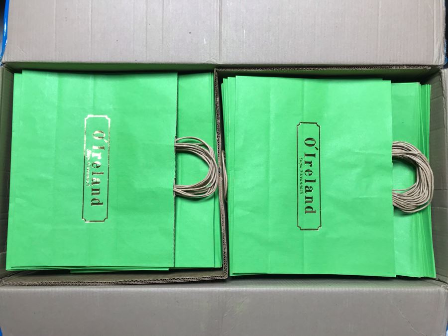Apx 250 Apple Green Paper Shopping Bags 16 X 6 X 13 From O'Ireland [Photo 1]