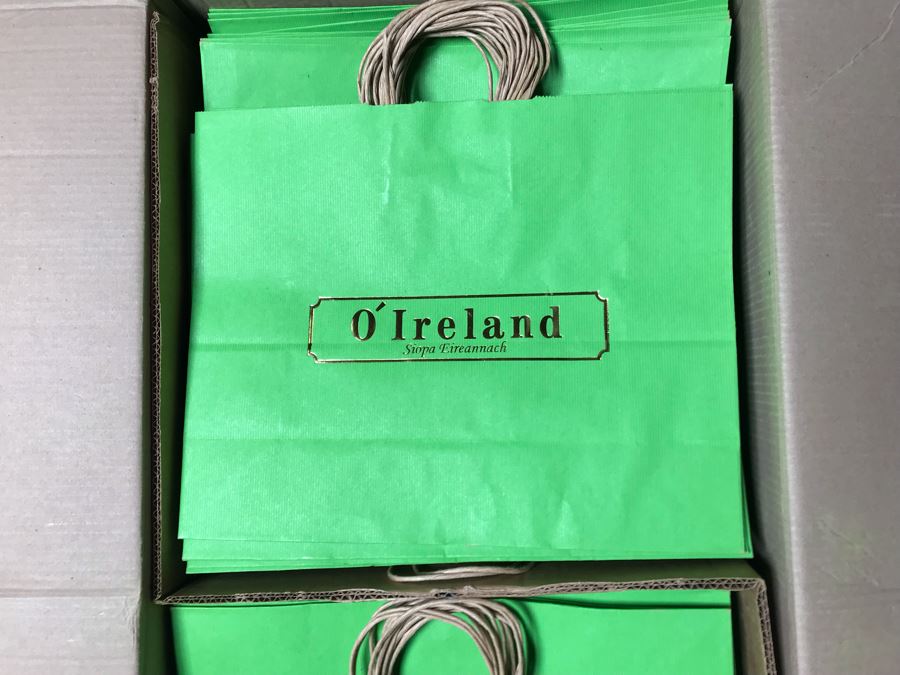 Apx 250 Apple Green Paper Shopping Bags 16 X 6 X 13 From O'Ireland [Photo 2]