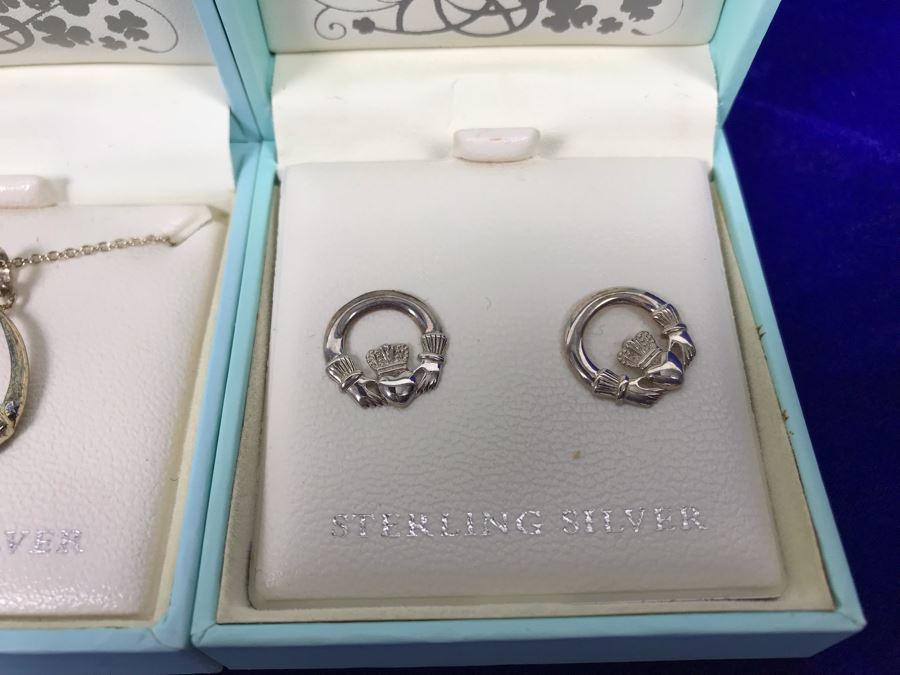 Failte Ireland Sterling Silver Pendant Necklaces And Earrings By Solvar Jewelry Retails $210 [Photo 6]