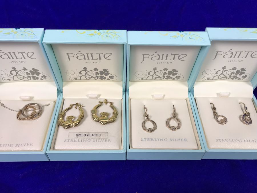Failte Ireland Sterling Silver Pendant Necklace And Earrings By Solvar Jewelry Retails $332