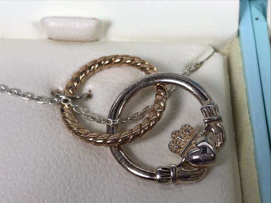 Failte Ireland Sterling Silver Pendant Necklace And Earrings By Solvar Jewelry Retails $332 [Photo 4]