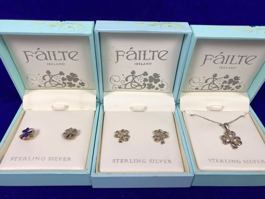 Failte Ireland Sterling Silver Pendant Necklace And Earrings By Solvar Jewelry Retails $230 [Photo 2]