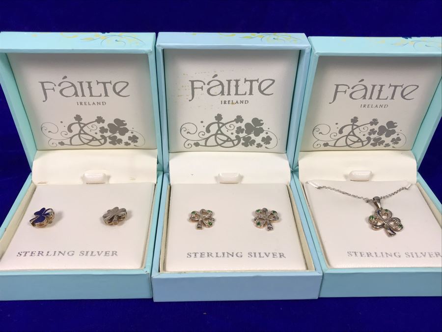 Failte Ireland Sterling Silver Pendant Necklace And Earrings By Solvar Jewelry Retails $230 [Photo 7]