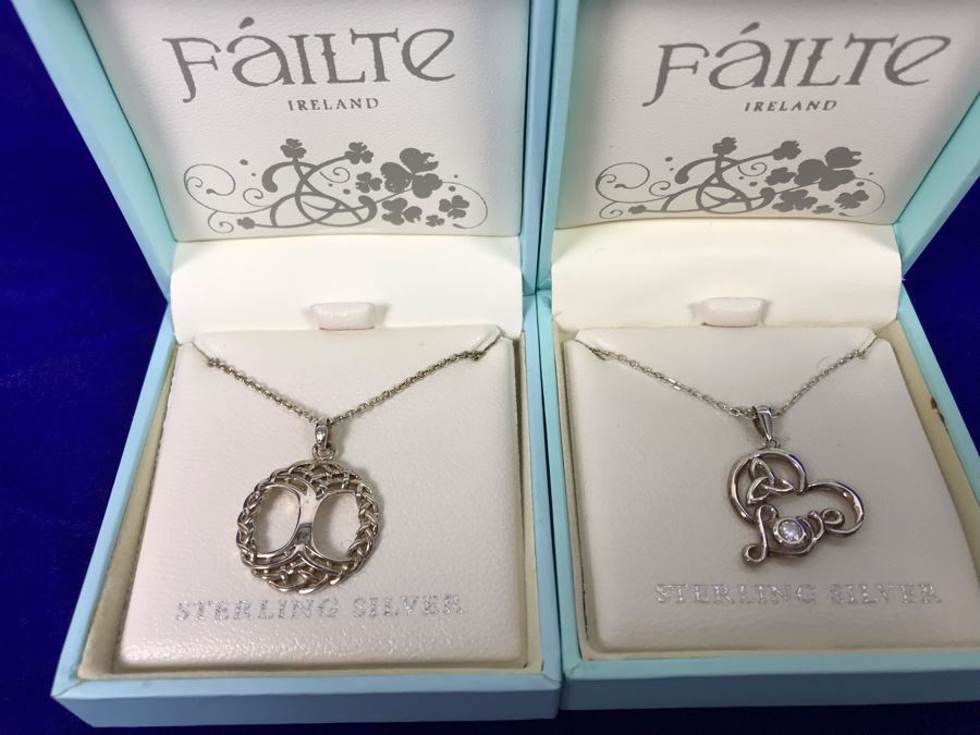 Failte Ireland Sterling Silver Pendant Necklaces By Solvar Jewelry Retails $163 [Photo 1]
