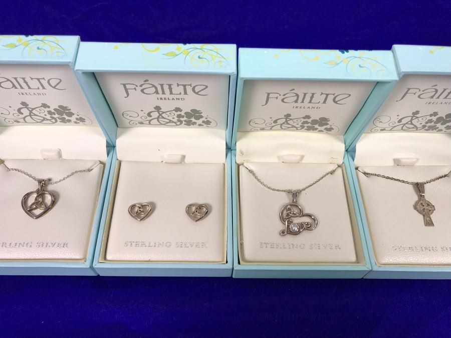 Failte Ireland Sterling Silver Pendant Necklaces And Earrings By Solvar Jewelry Retails $256
