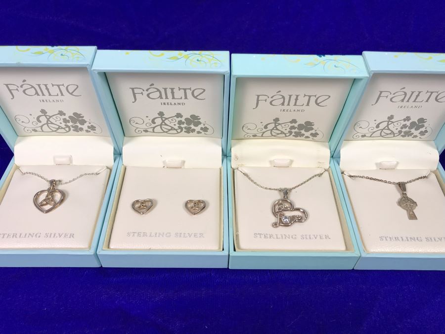 Failte Ireland Sterling Silver Pendant Necklaces And Earrings By Solvar Jewelry Retails $256 [Photo 2]