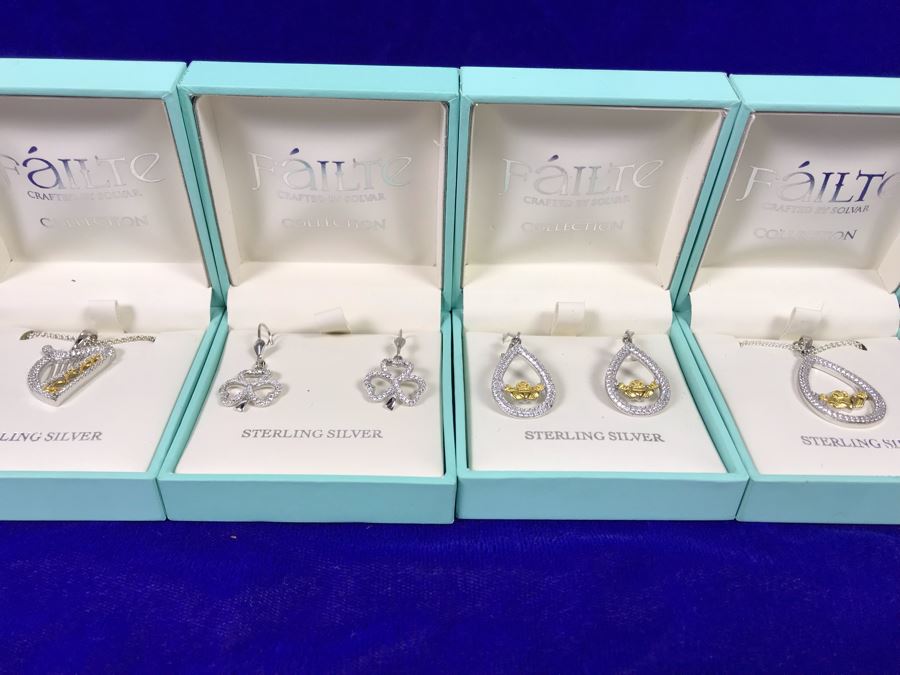 Failte Ireland Sterling Silver Collection Pendant Necklaces And Earrings By Solvar Jewelry Retails $428 [Photo 3]