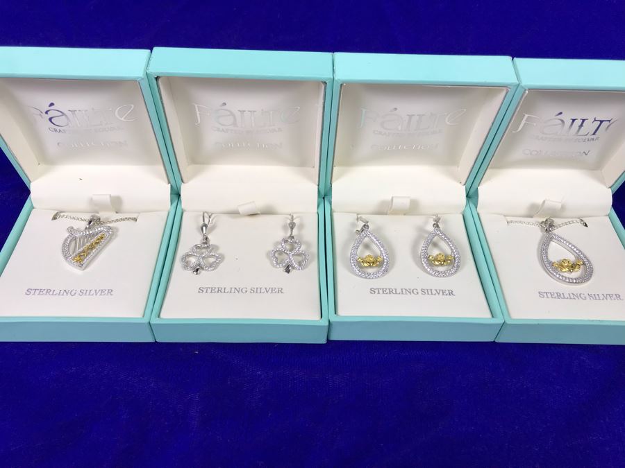Failte Ireland Sterling Silver Collection Pendant Necklaces And Earrings By Solvar Jewelry Retails $428 [Photo 2]