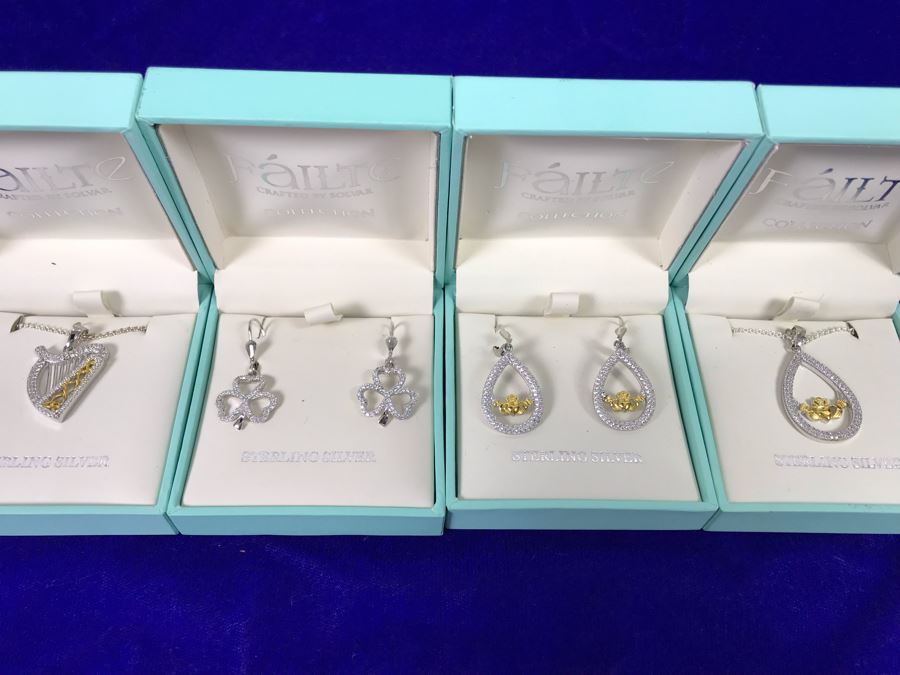Failte Ireland Sterling Silver Collection Pendant Necklaces And Earrings By Solvar Jewelry Retails $428