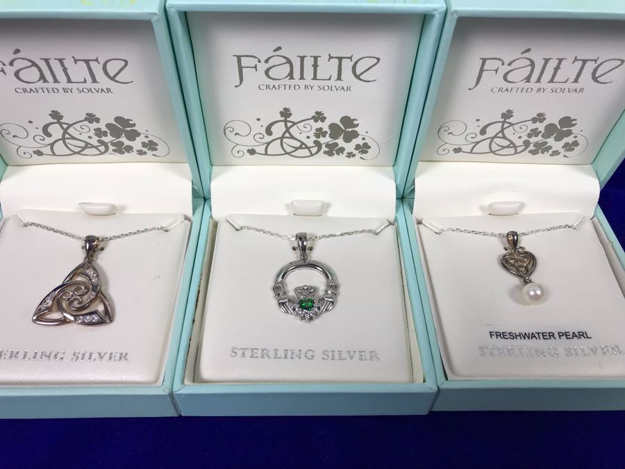 Failte Ireland Sterling Silver Pendant Necklaces By Solvar Jewelry Retails $280